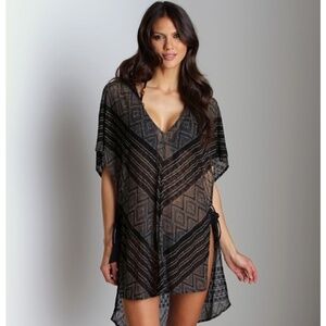 NWT Vitamin A Talitha Tunic Cover Up Black/Gold